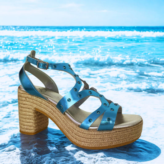 Sandalia "Mirta en Milos" Azul