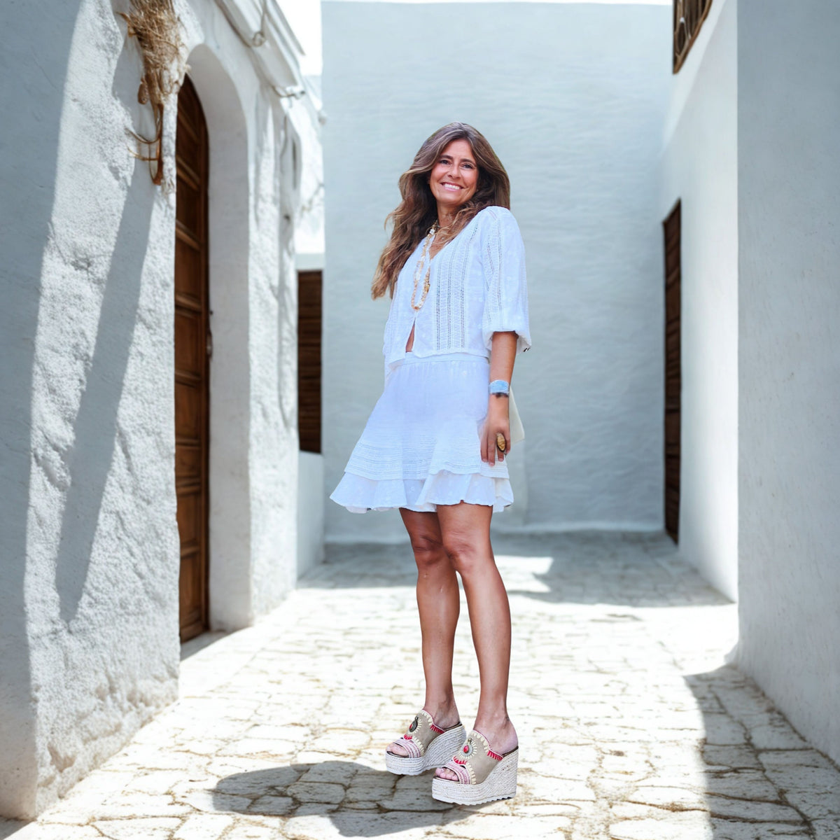 Sandalia "Carola en Paros"  Beige