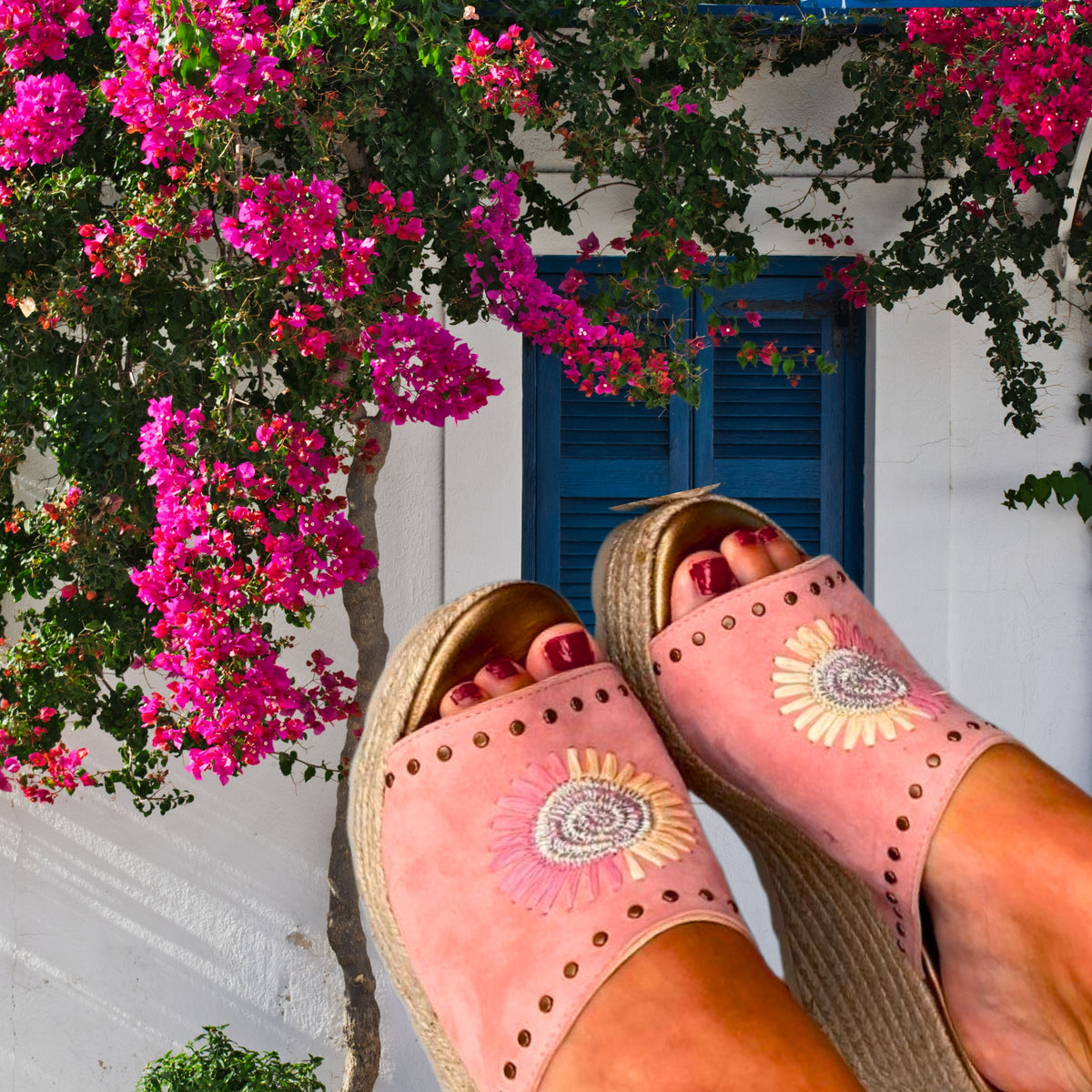 Sandalia "Rosa en Sa Cova"  Pink